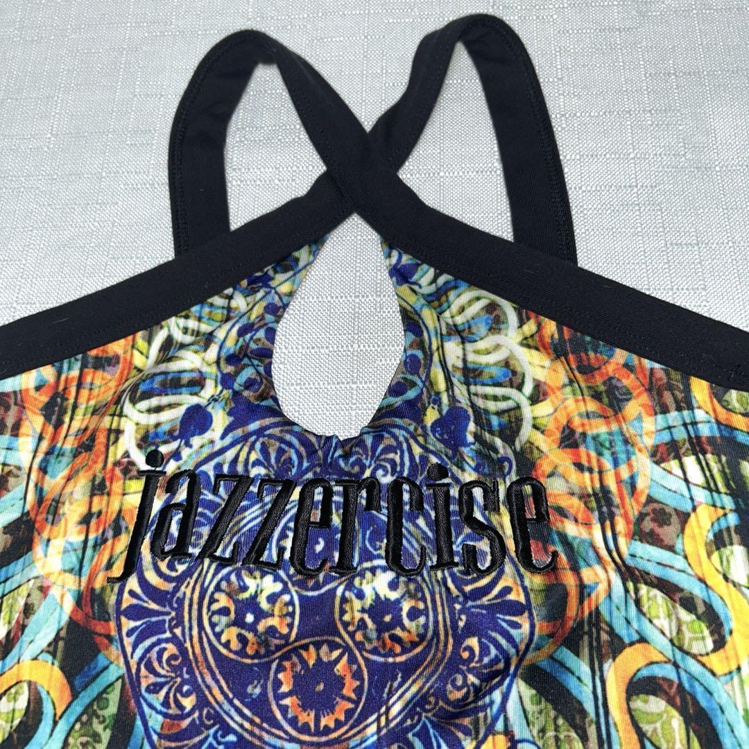 ジャザサイズ☆JAZZERCISE ウェア S タンクトップ 総柄 ロゴ刺繍