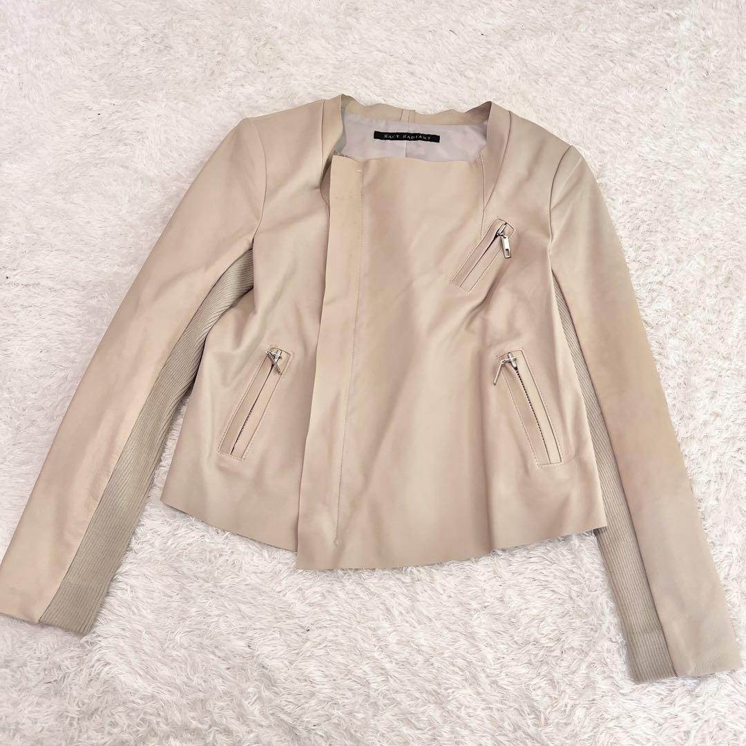 RACY RADIANT レイシーラディアント　ラムレザー　羊革　ジャケット　L