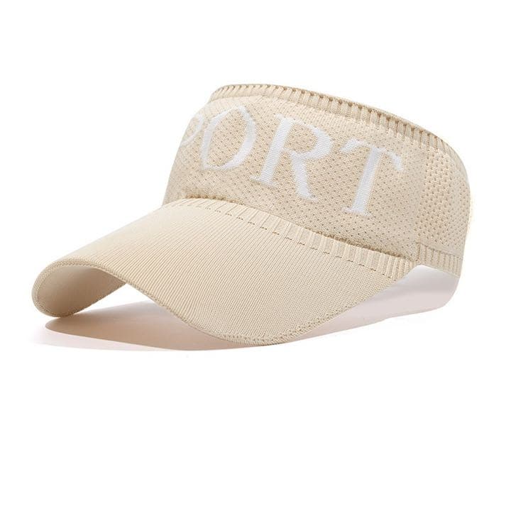 ゴルフにもおすすめ Uvカットつば大きめサンバイザー ベージュ白文字 帽子 メルカリ