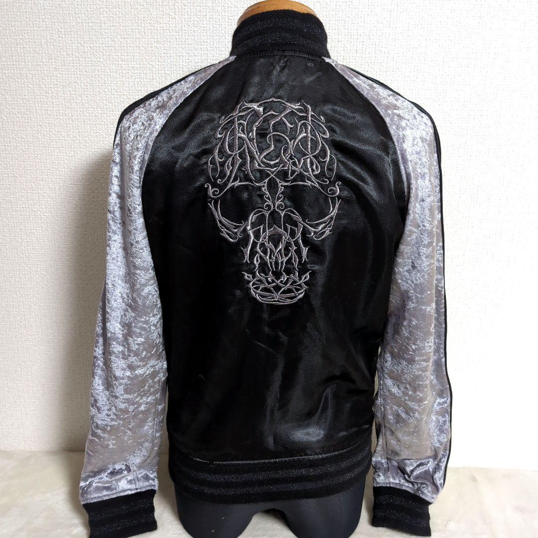 dx10 INCENSE スカジャン スカル 黒 × 銀色 メンズSサイズ