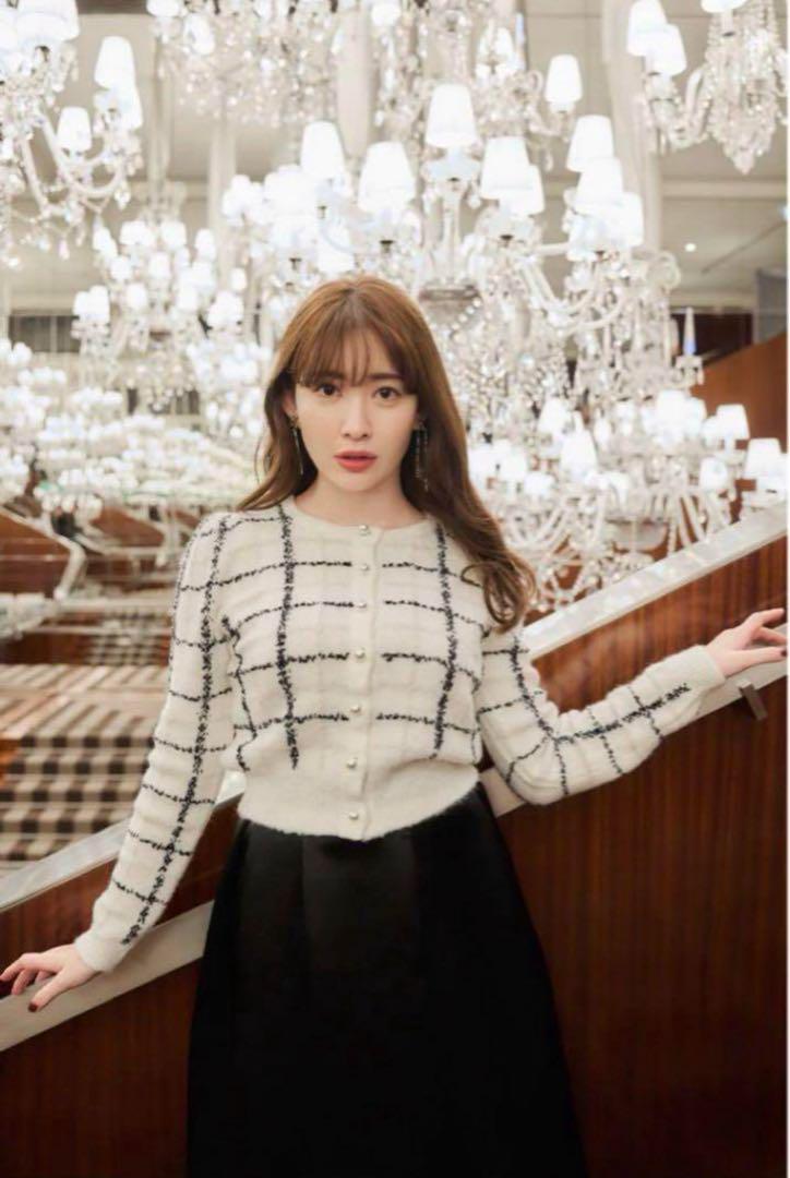 トップス her lip to Bouncy Check Knit Pullover