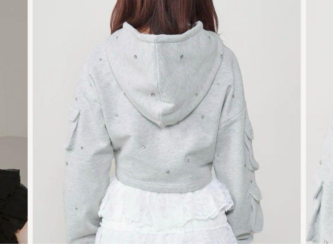 Darich クロップドビジューフーディ