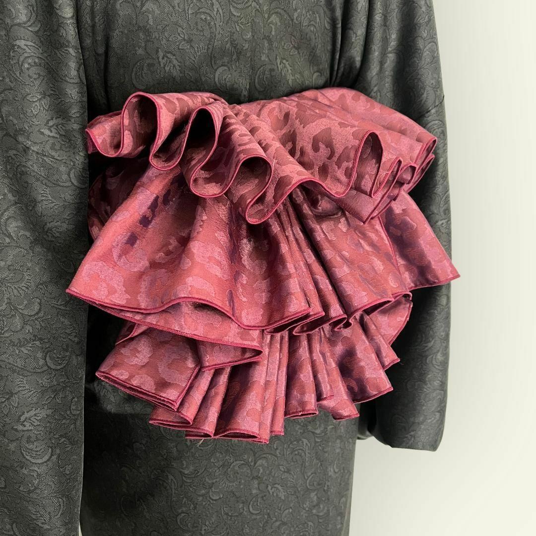 兵児帯 大人のへこ帯 ヒョウ柄 豹柄 ワイン レオパード ボルドー えんじ