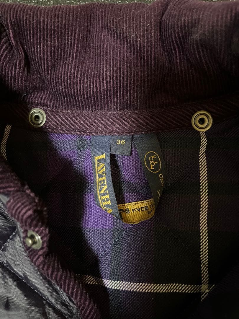 パープル キルティングジャケット フード付きM LAVENHAM WWW_SHINETEETH_COM
