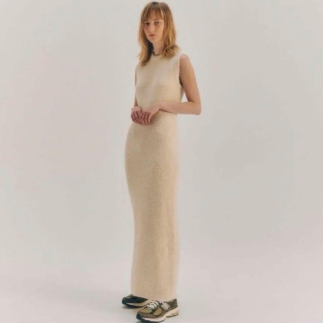 カタログギフトも！ knit Alpaca SHISHIKUI THE dress メルカリ - White ワンピース
