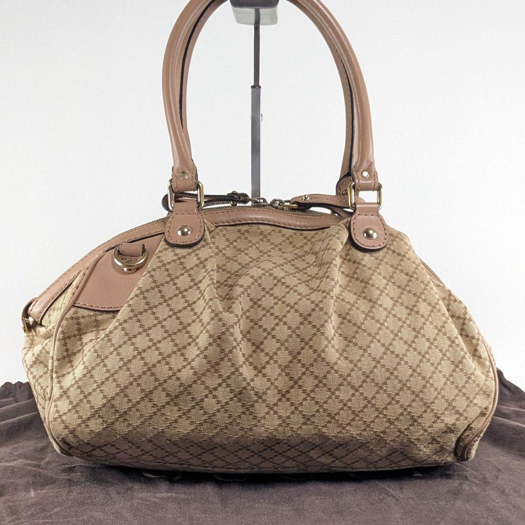 グッチ　ディアマンテ　トートバッグ　ショルダーバッグ　2way　キャンバス　A4