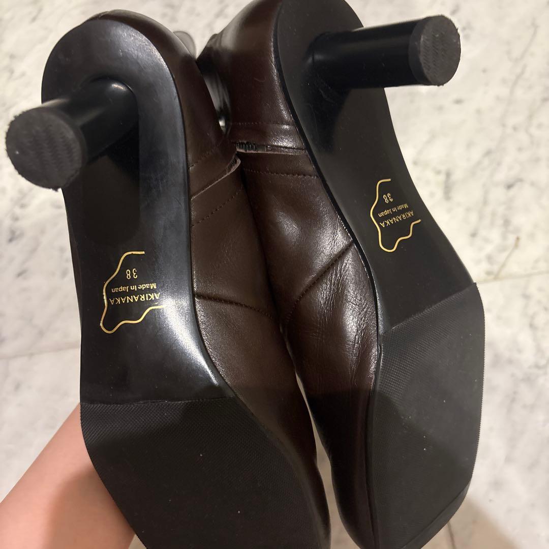 ブラウンレザー レースアップブーツ