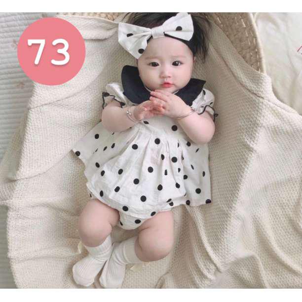 3点セット 73 ベビー服 ロンパース セットアップ 女の子 赤ちゃん ドット メルカリ