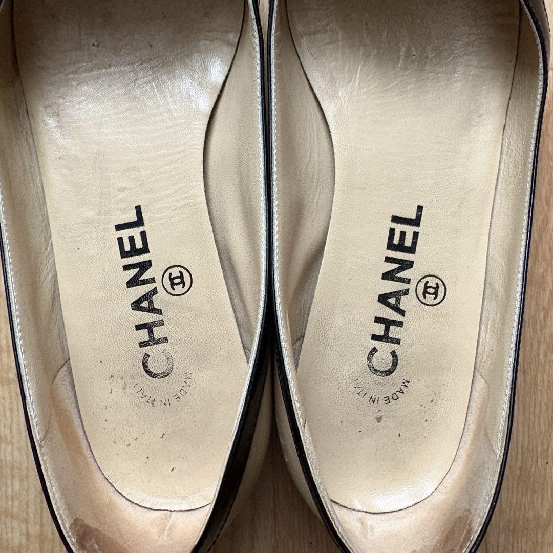激レア【CHANEL シャネル】フラットシューズ 36.5 バイカラー