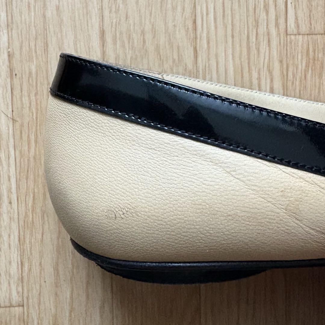 激レア【CHANEL シャネル】フラットシューズ 36.5 バイカラー