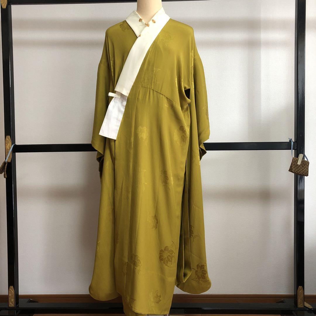 在庫一掃セール 金彩 友禅 刺繍 裄66.5 訪問着T 付下げ 紋無し素敵なデザイン 着物・浴衣