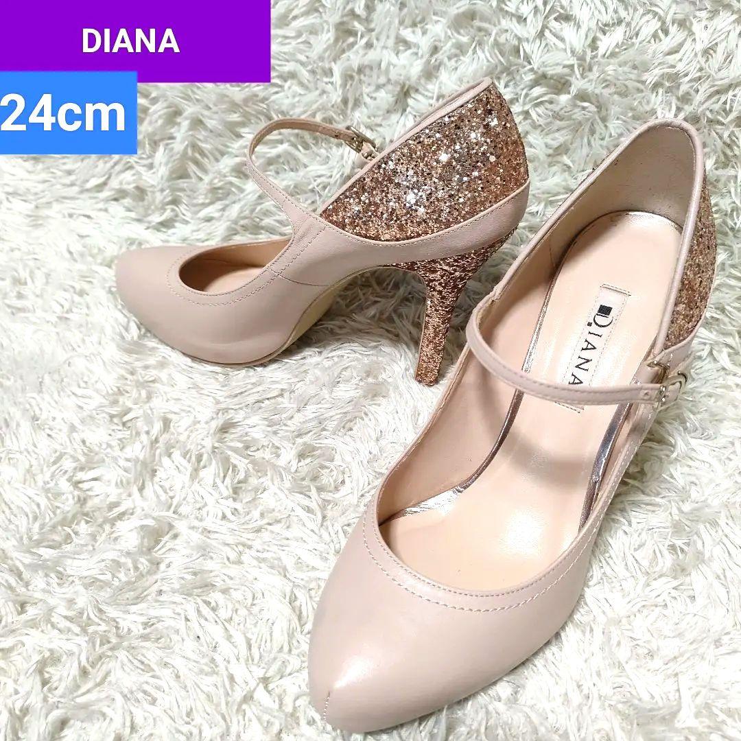 DIANA 新品★ピンク グリッター パンプス 人気】DIANA グリッター ピンク ハイヒール ポインテッドトゥ