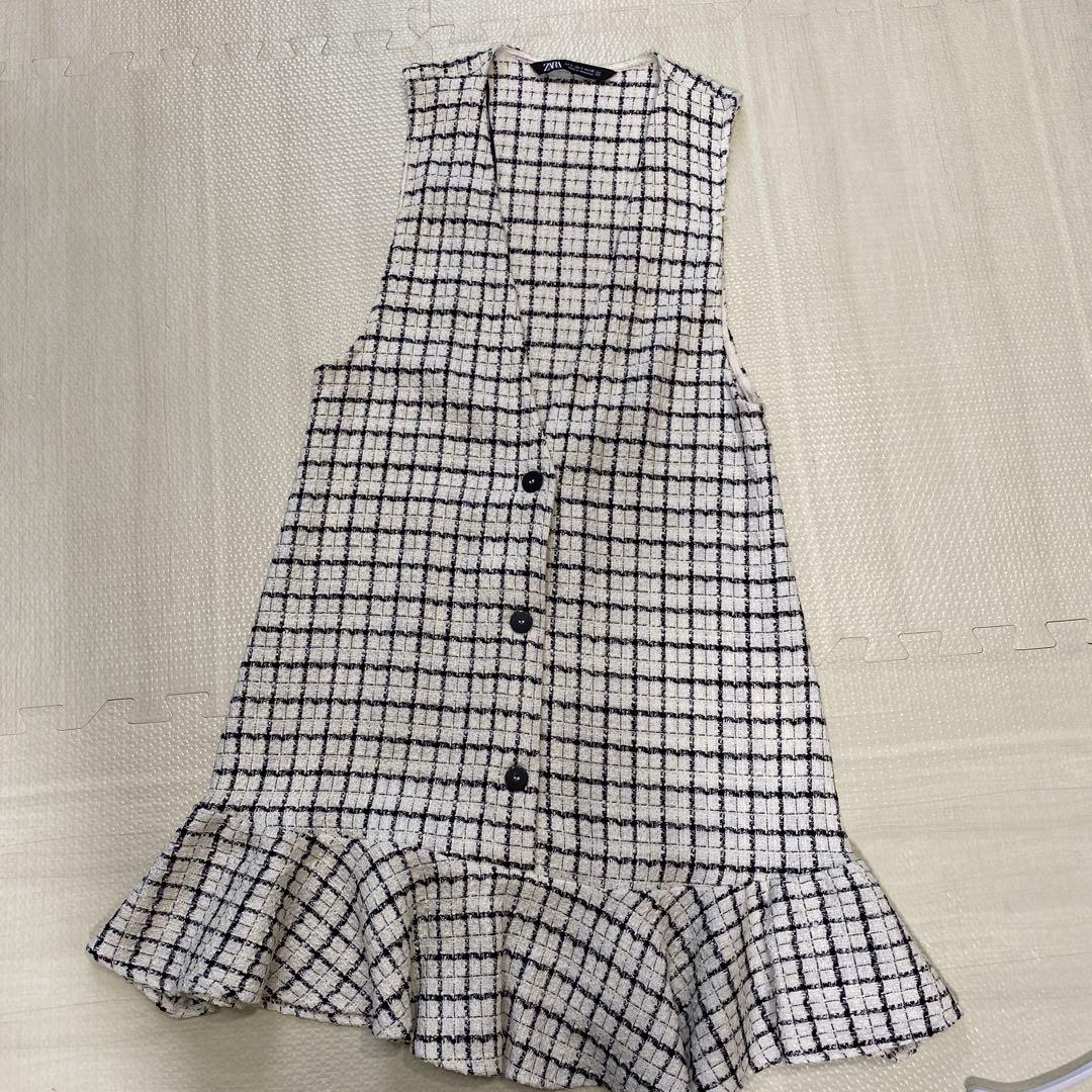 ZARA ツイードワンピース - メルカリ