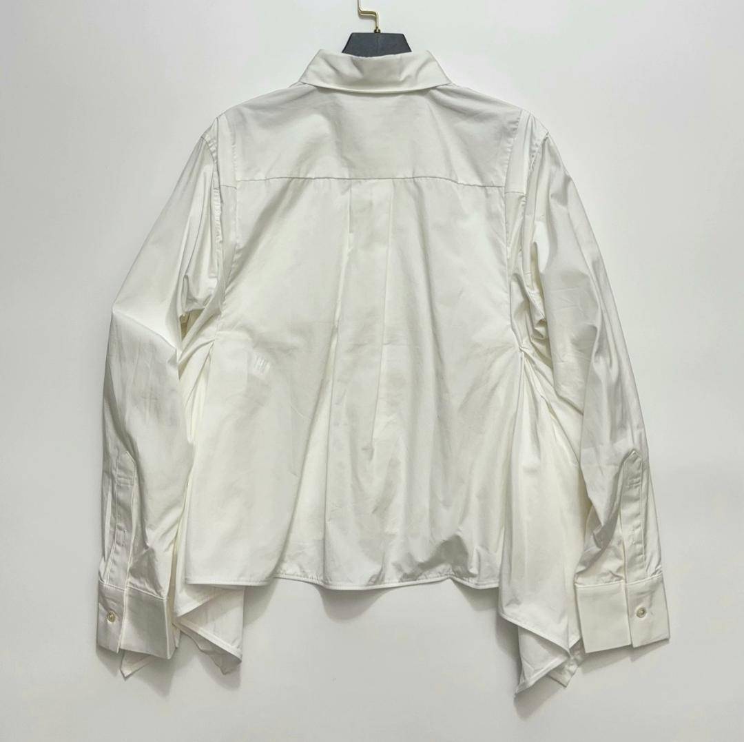 sacai パッチワーク デザイン ショート丈 長袖シャツ
