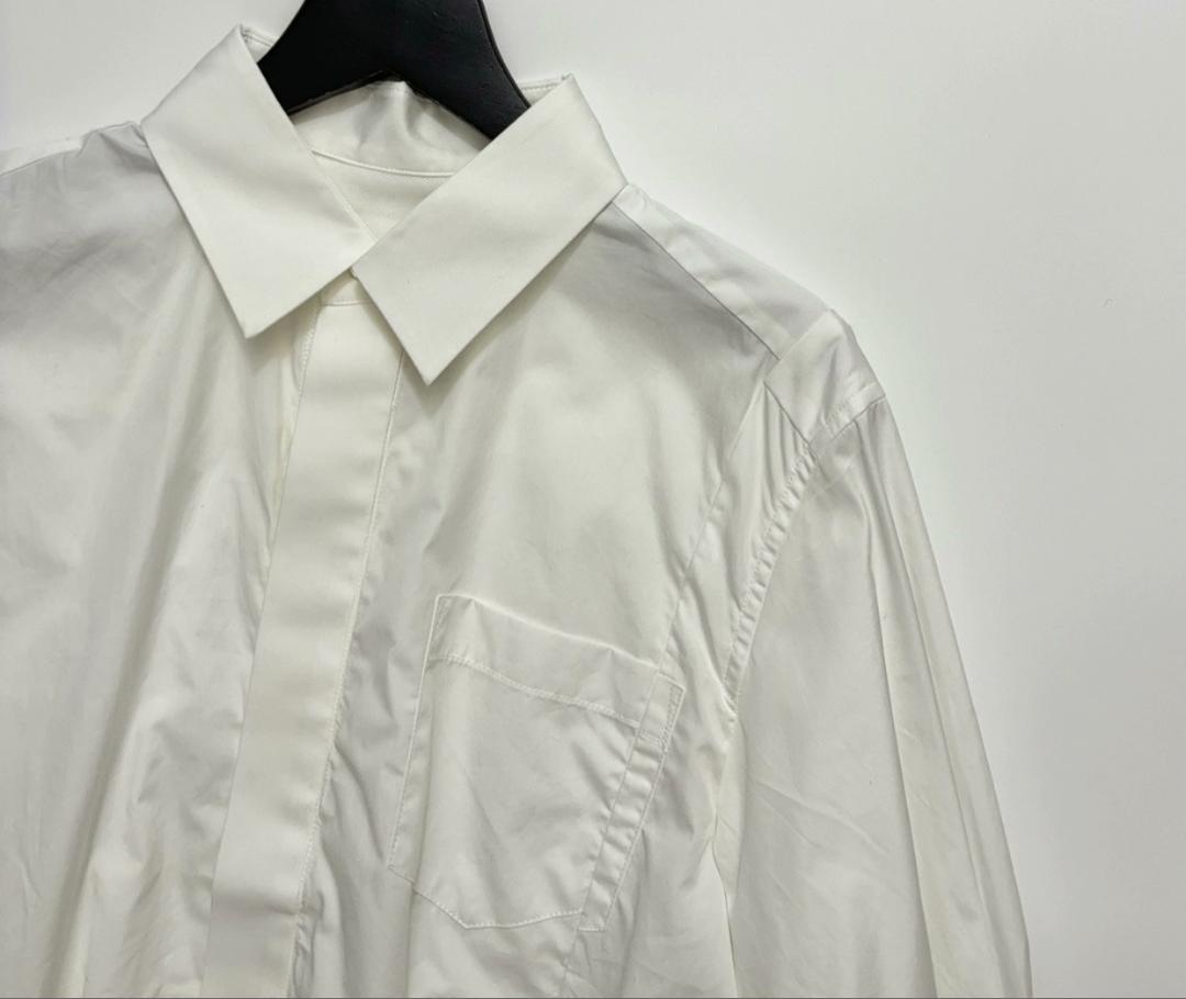 sacai パッチワーク デザイン ショート丈 長袖シャツ