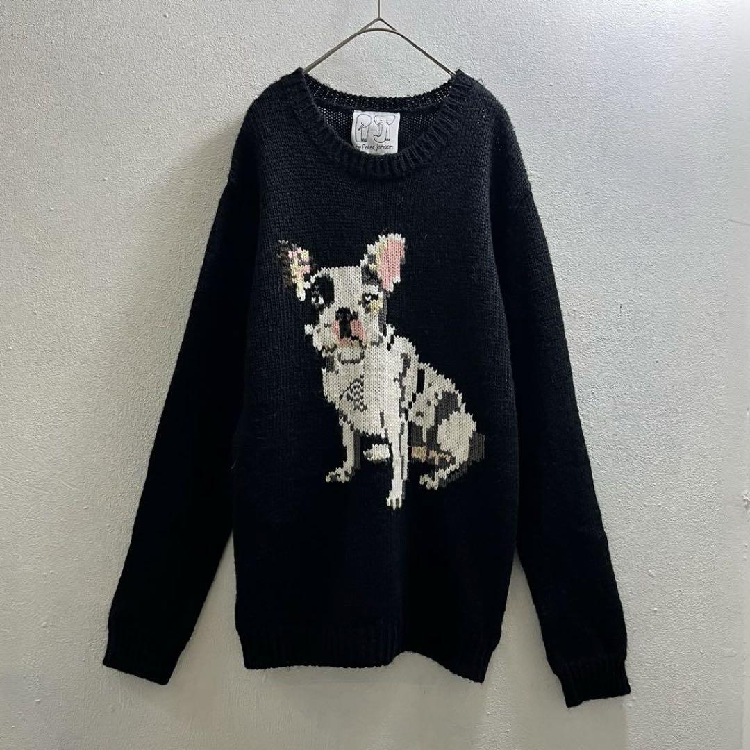 USA ニット セーター アメリカ 犬 DOG ヴィンテージ インポートL・VINTAGE
