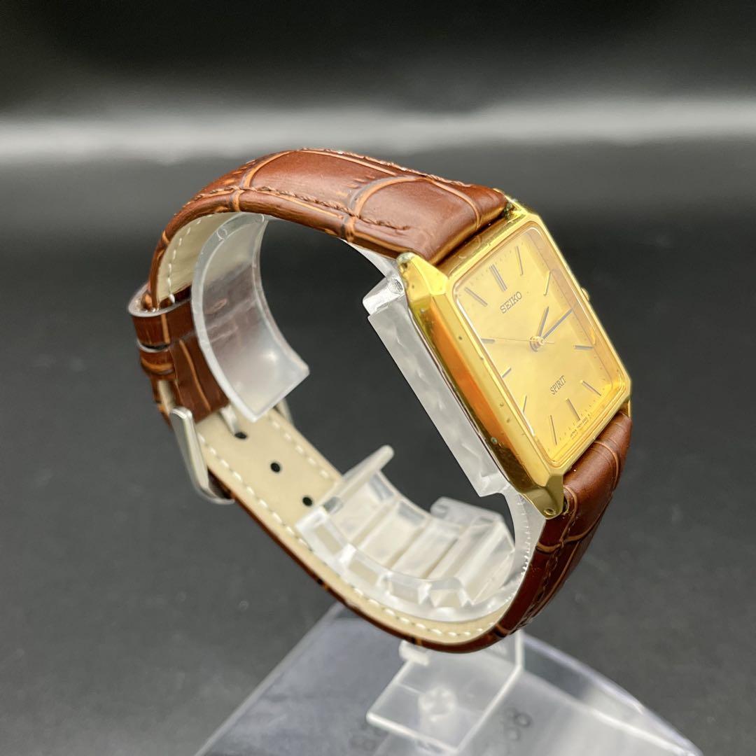 稼動品　SEIKO セイコー　1Pダイヤ　ゴールド　腕時計　スクエア　ボーイズ SEIKO - SEIKOスクエア文字盤ゴールド腕時計の通販 by vintage