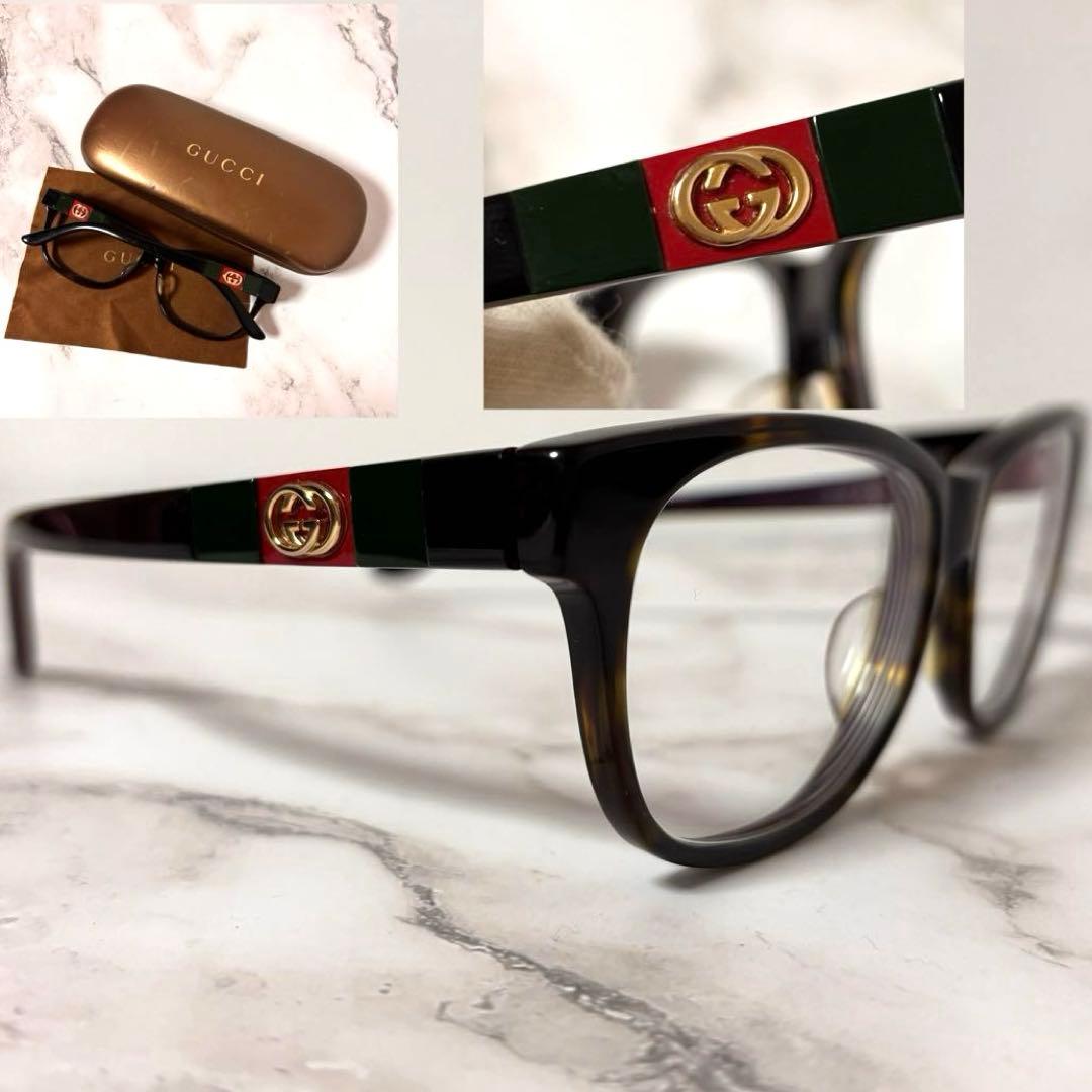 GUCCI グッチ メガネ インターロッキング シェリーライン 度なし 箱
