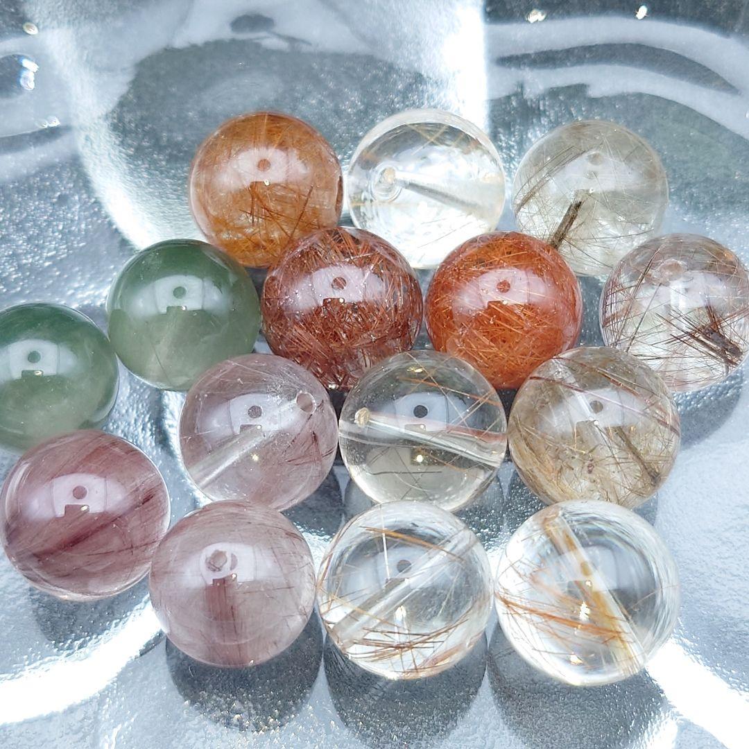 ミックスルチルクォーツ 高品質 ♢15粒売り