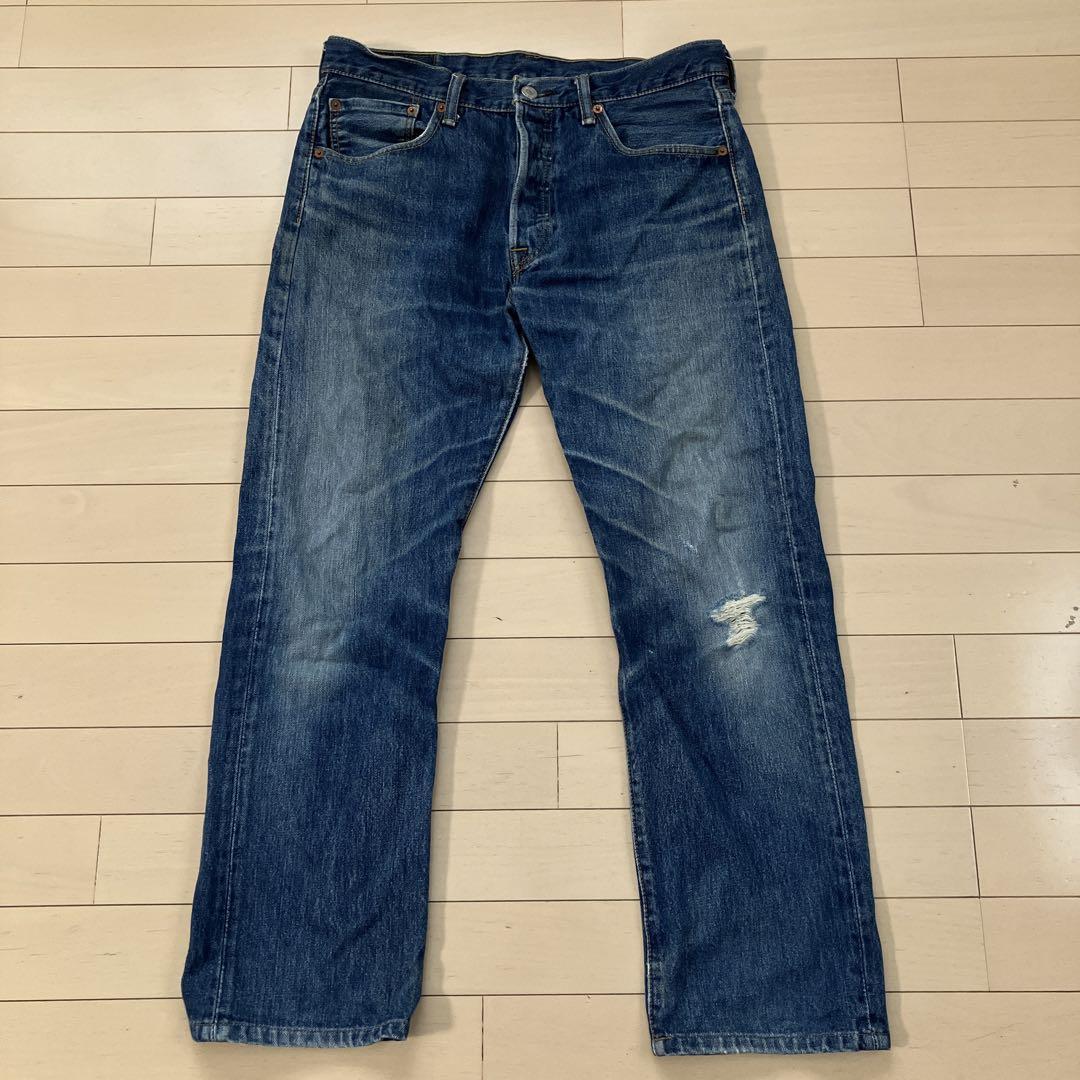 5.12 リーバイス 501 クラッシュデニム リーバイス ブルー W32L32