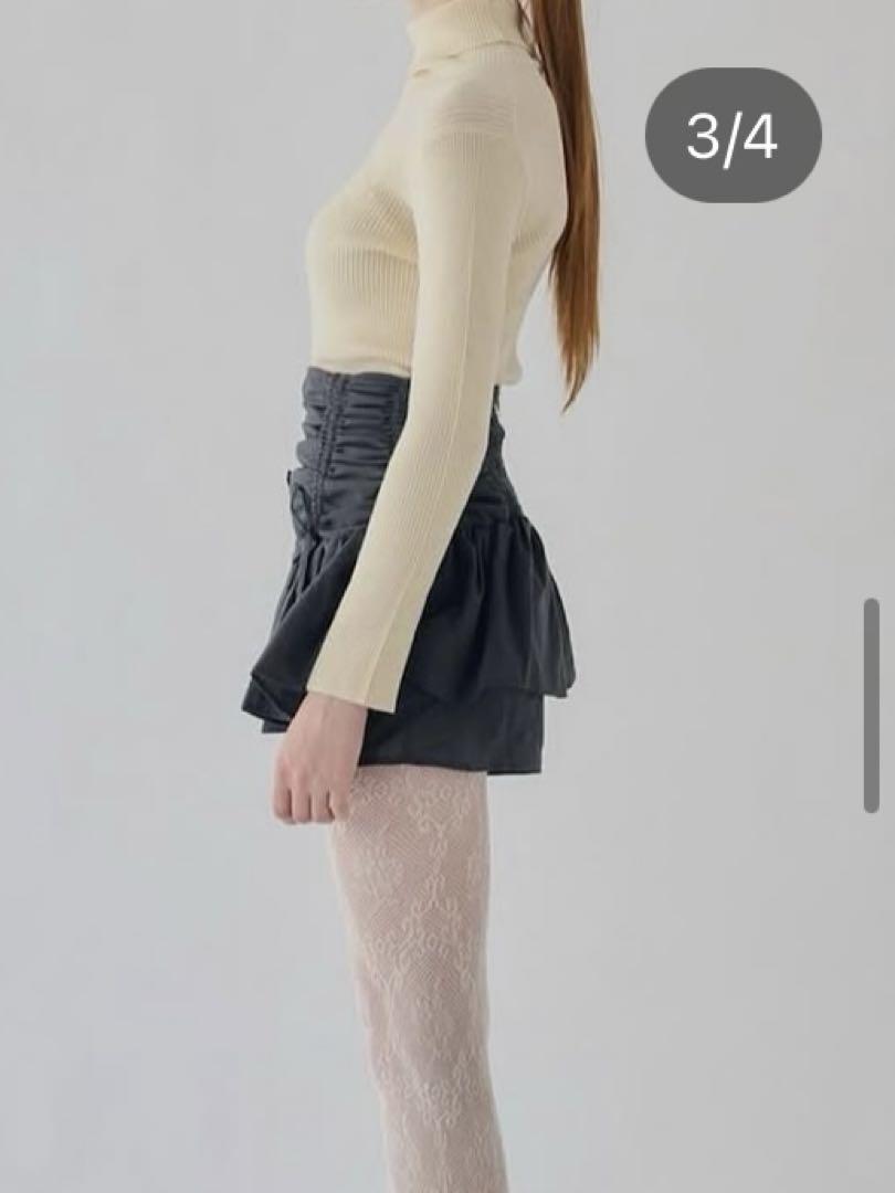 トリートdrawstring ribbon tiered skirtpants - スカート新