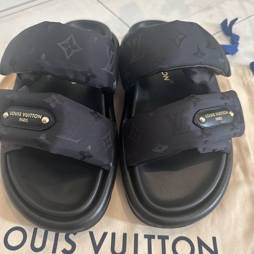 Louis Vuitton ブラックサンダル LOUIS VUITTON ブラックサンダル - メルカリ