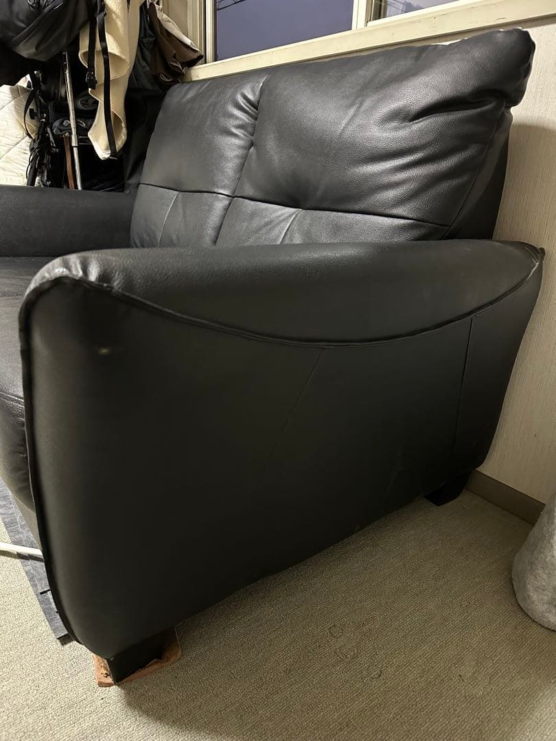 牛革2人掛けソファ目立った傷や汚れなし