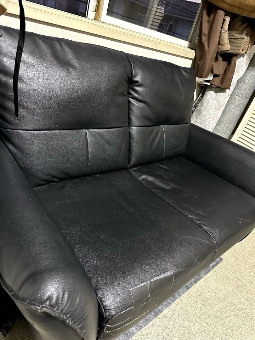 牛革2人掛けソファ目立った傷や汚れなし