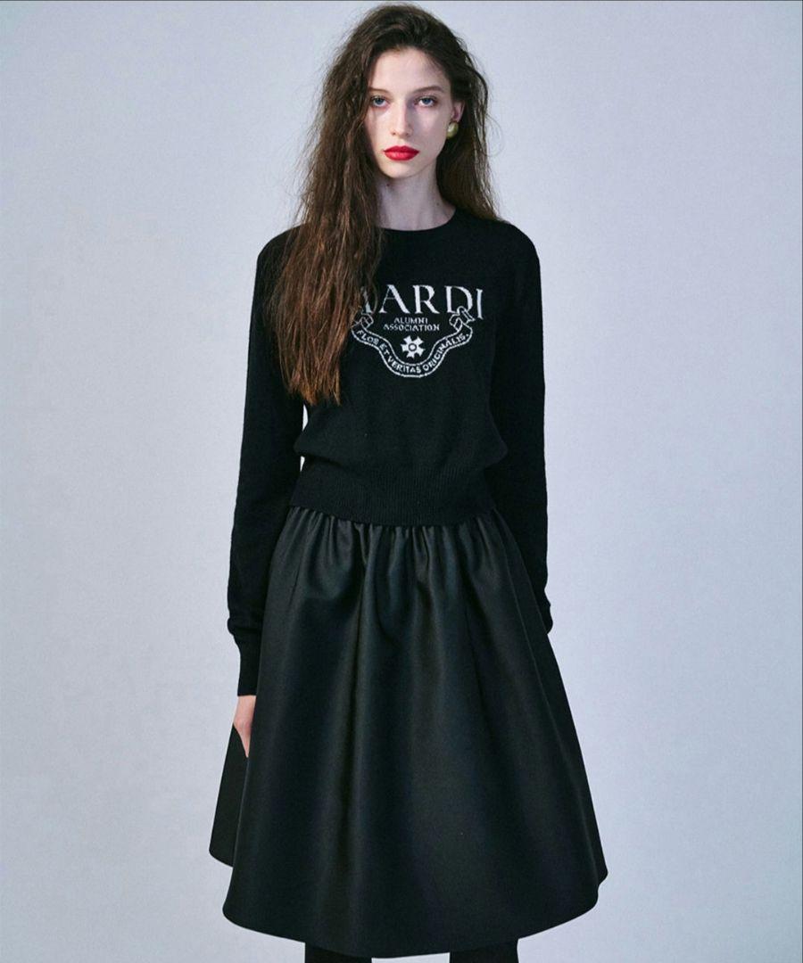 美品 Mardi Mercredi ボリュームスカート ブラック ミディ