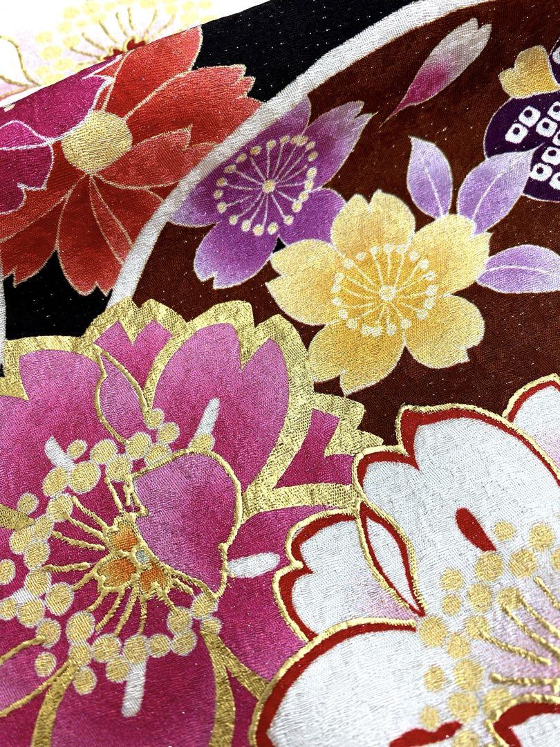 ブランド振袖 仮絵羽 京友禅 刺繍 金駒 金彩 銀通し 正絹 未
