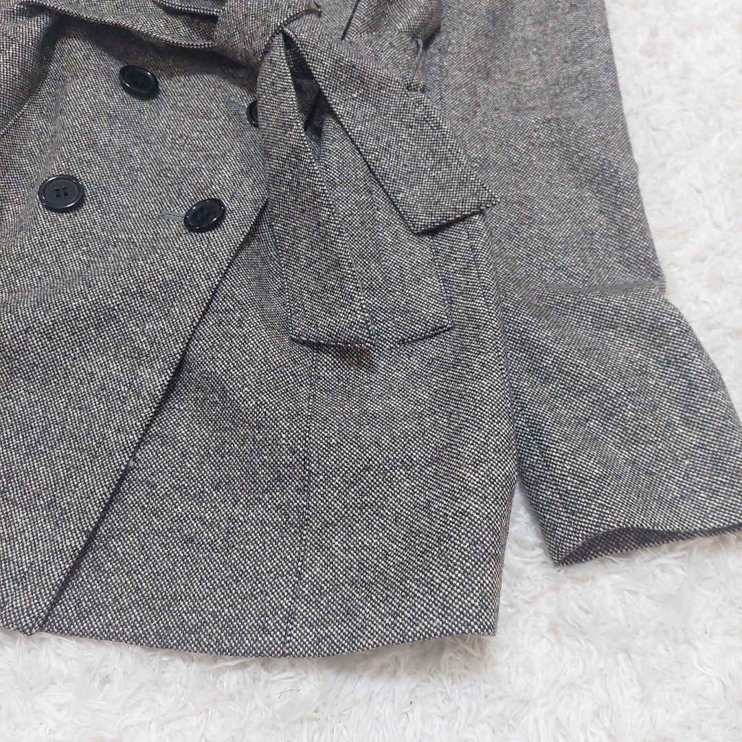 美品　UNTITLED　ウール　シルク　ツイード　トレンチコート　ベルト付き 美品 UNTITLED ウール シルク ツイード トレンチコート ベルト