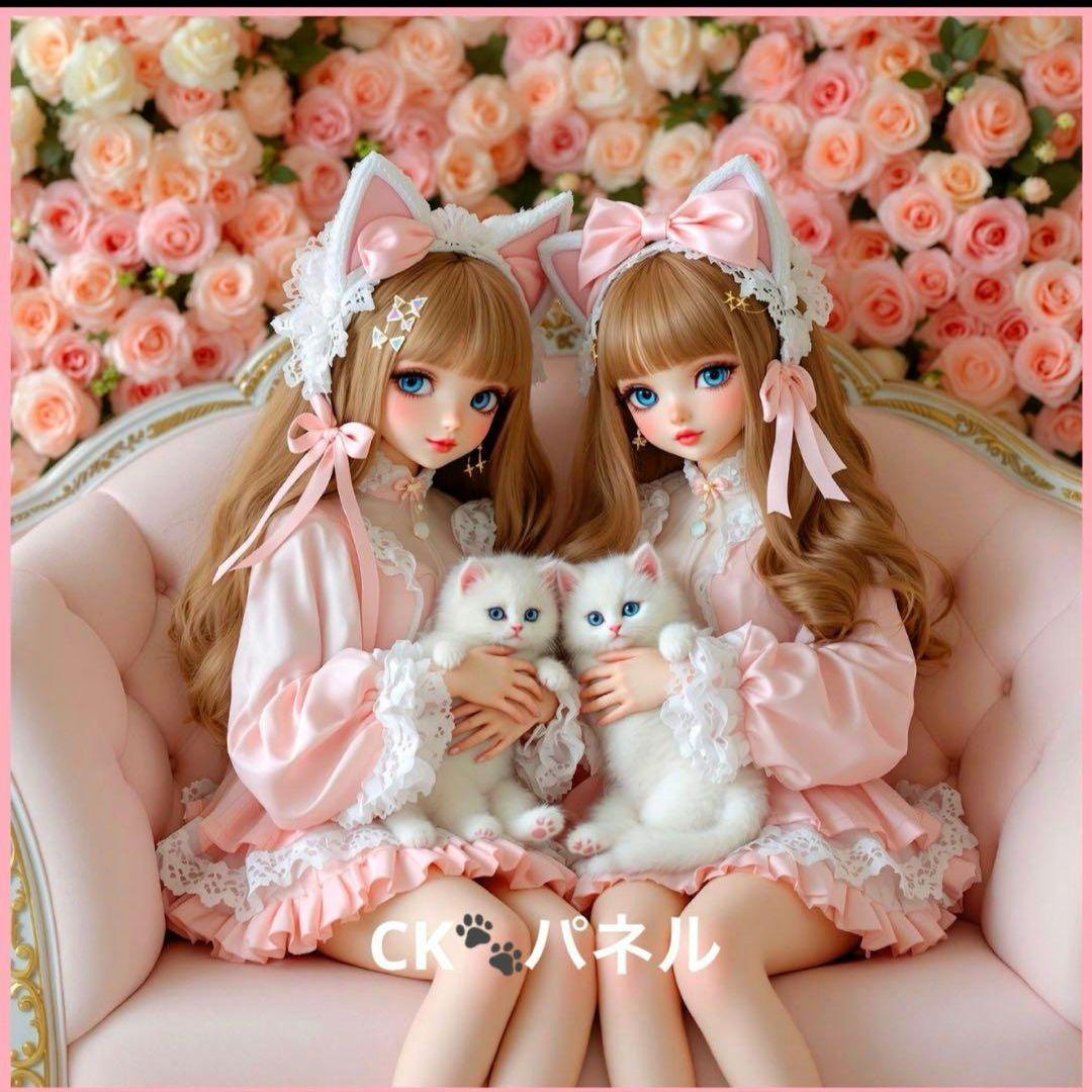 激レア女の子とポメラニアンパネル生地　ハンドメイド　まちなしバッグ　ポーチ 激レア女の子とねこパネル生地 ハンドメイド - メルカリ