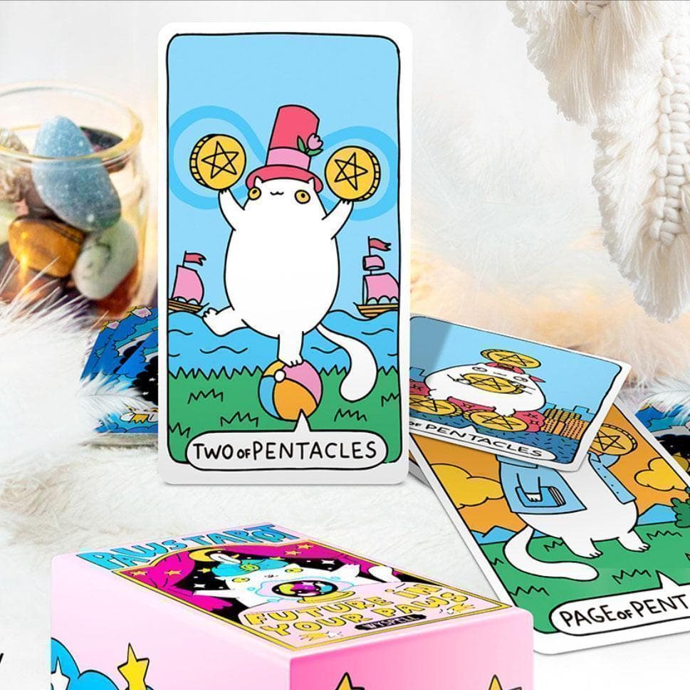 海外人気タロット✨金縁仕様✨可愛い猫たちが楽しく描かれたキャットタロットカード