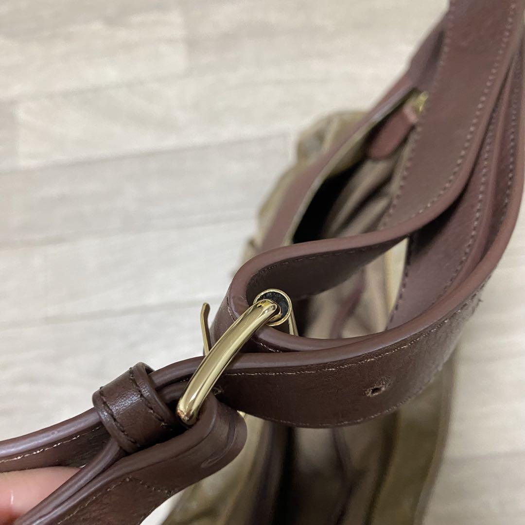 ラシット ショルダーバッグ 美品　ベージュ　ブラウン