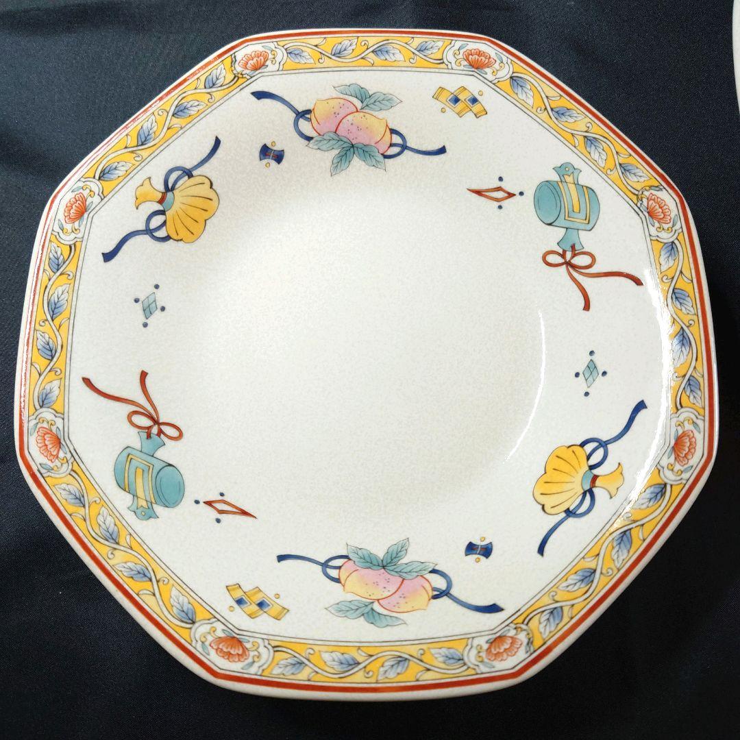 龍峰　八角皿　2種　10枚　山水 雅峰窯】八角皿/しのぎ/トルコブルー/（横 22.5cm） | 【丹波の