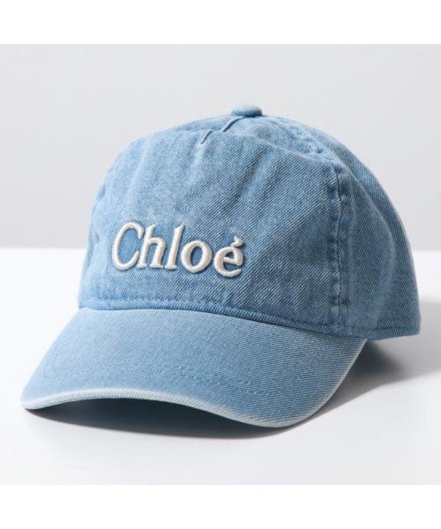 Chloe Kids べースボールキャップ C20430 デニム ロゴ