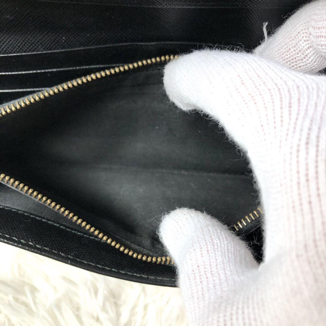 【PRADA✨】ブラック フラップ長財布 サフィアーノレザー ゴールドロゴ