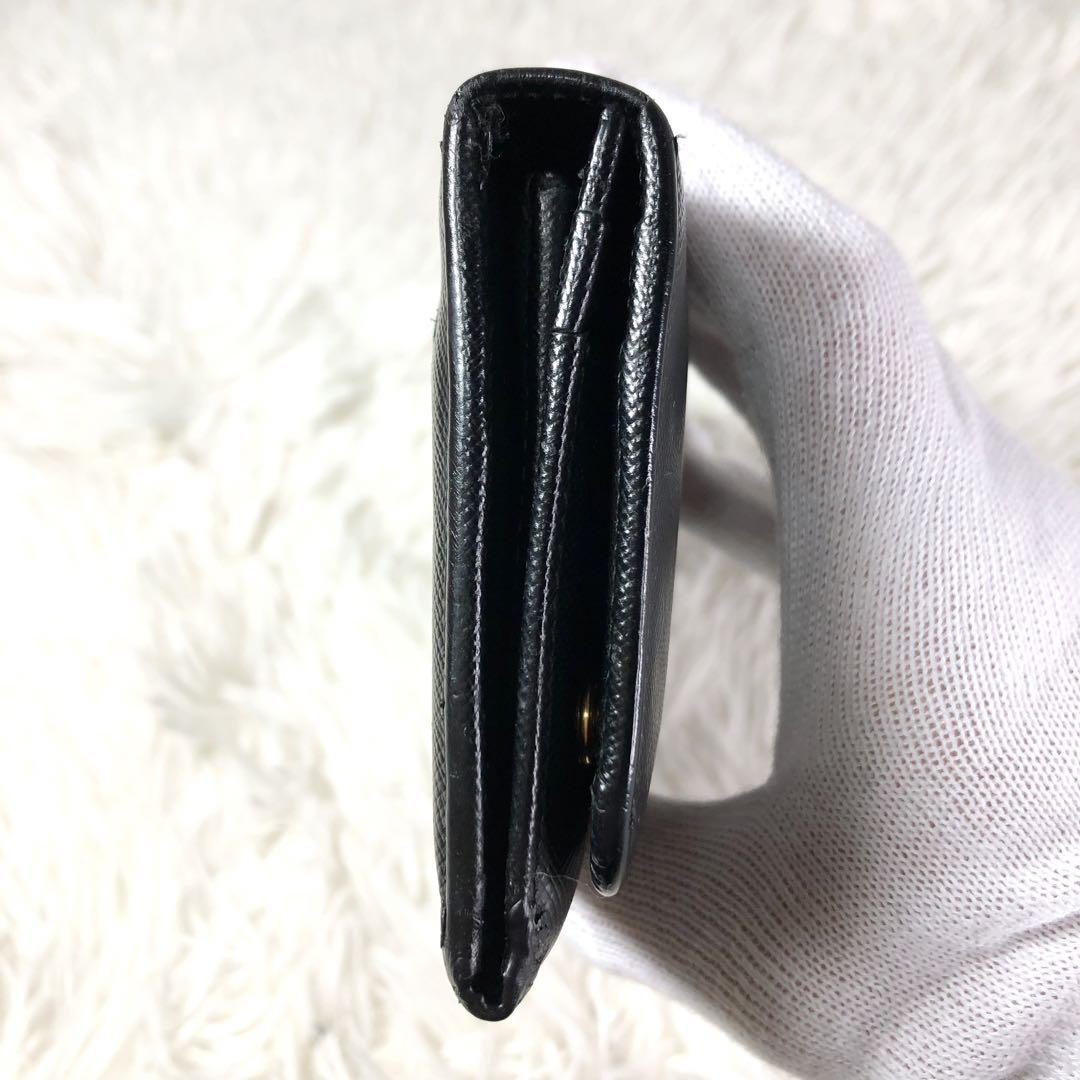 【PRADA✨】ブラック フラップ長財布 サフィアーノレザー ゴールドロゴ