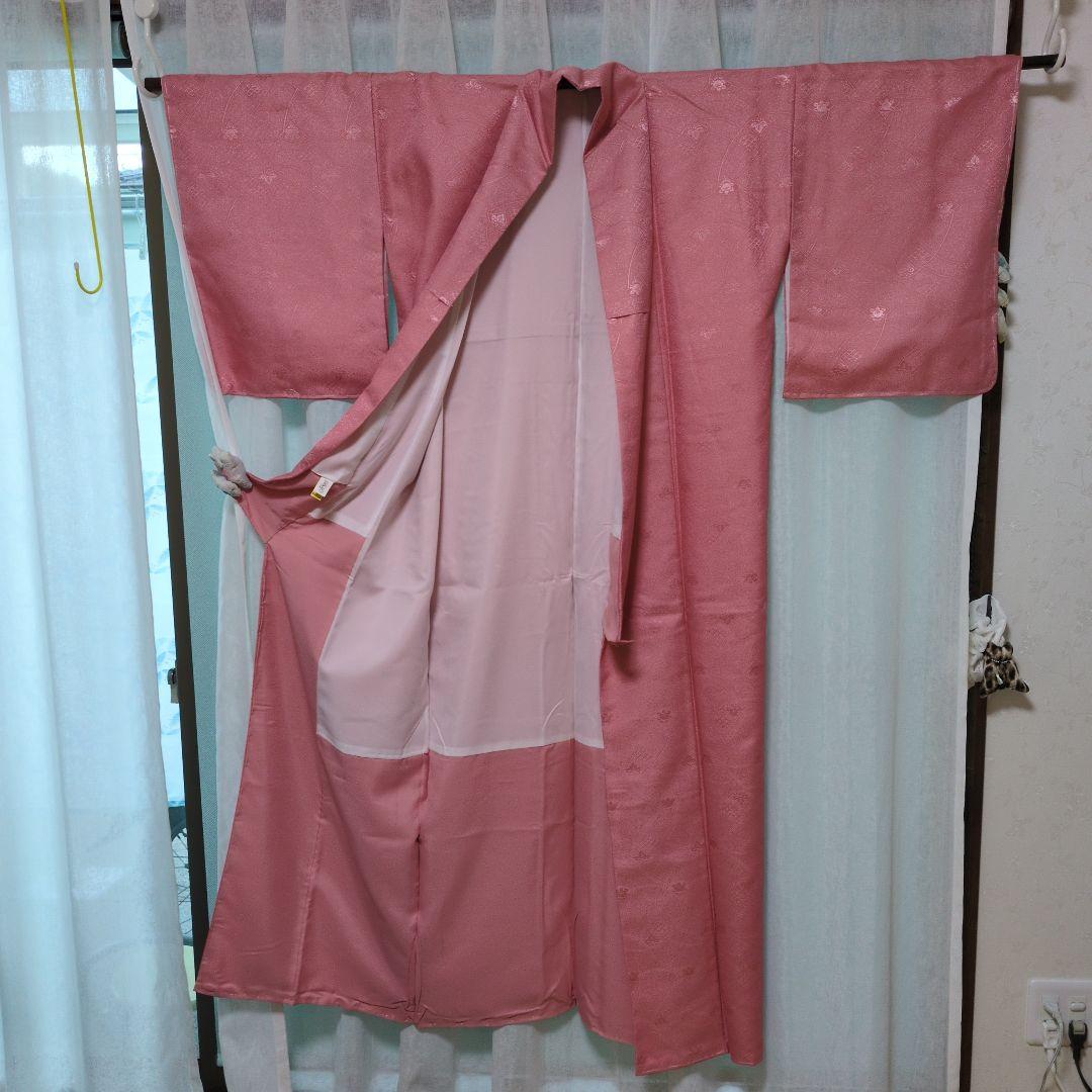 洗える着物・ピンク 小紋柄 着物 Lサイズ