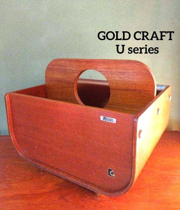 ゴールドクラフト マガジンラック 木製 ヴィンテージ スリッパラック 昭和レトロ