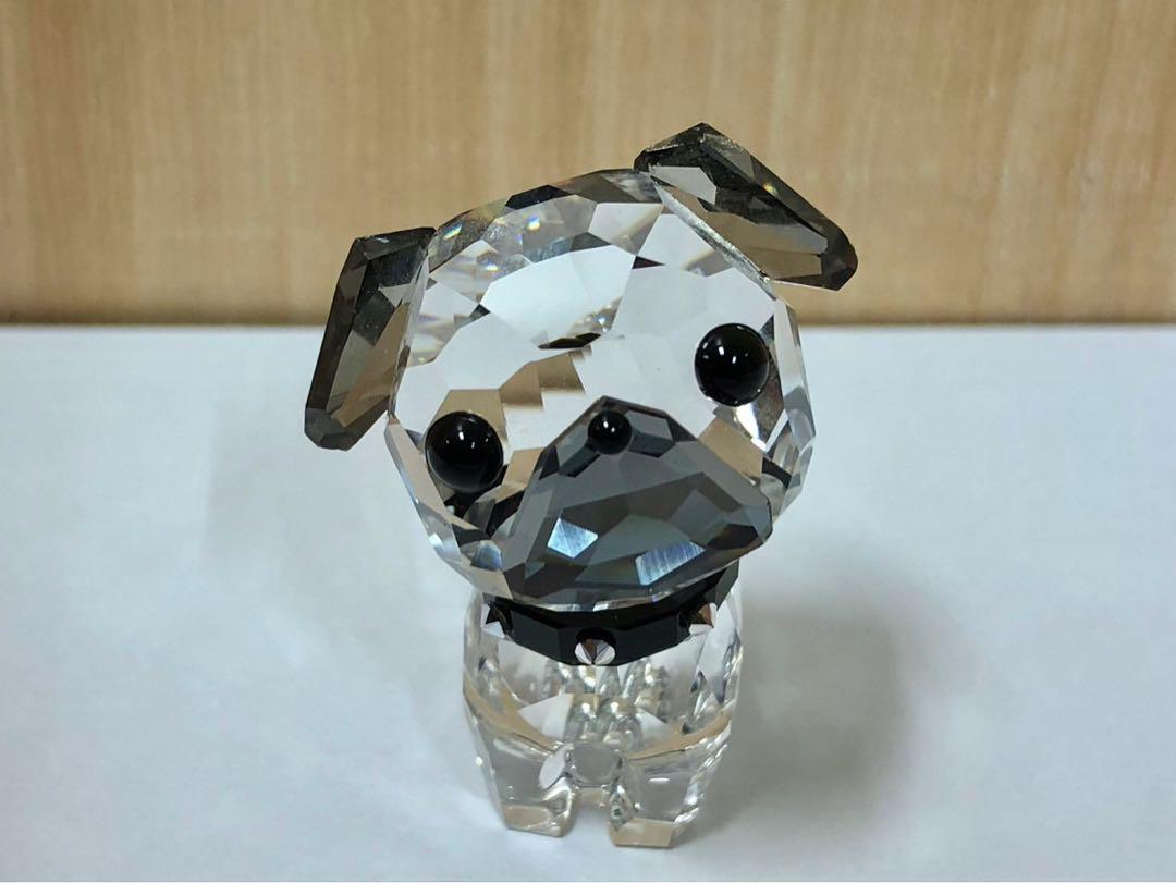 Swarovski スワロフスキー パグ 犬 クリスタル 置物 スワンマーク有り ○スワロフスキー パグ クリスタル 置物 - メルカリ