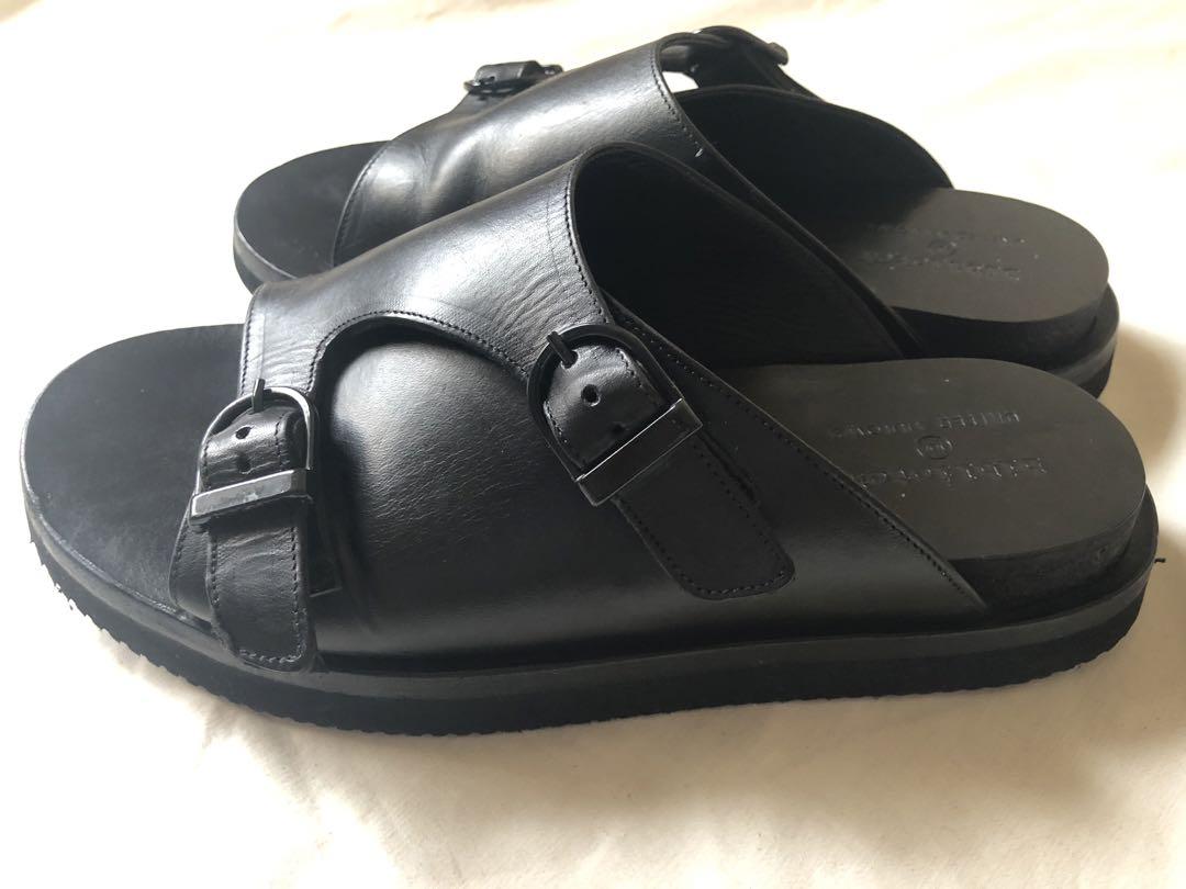 bibliotek united arrows ダブルモンク レザー サンダル
