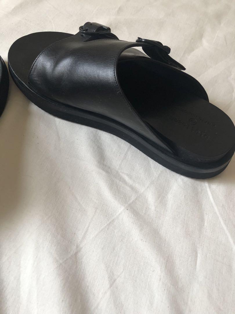 bibliotek united arrows ダブルモンク レザー サンダル