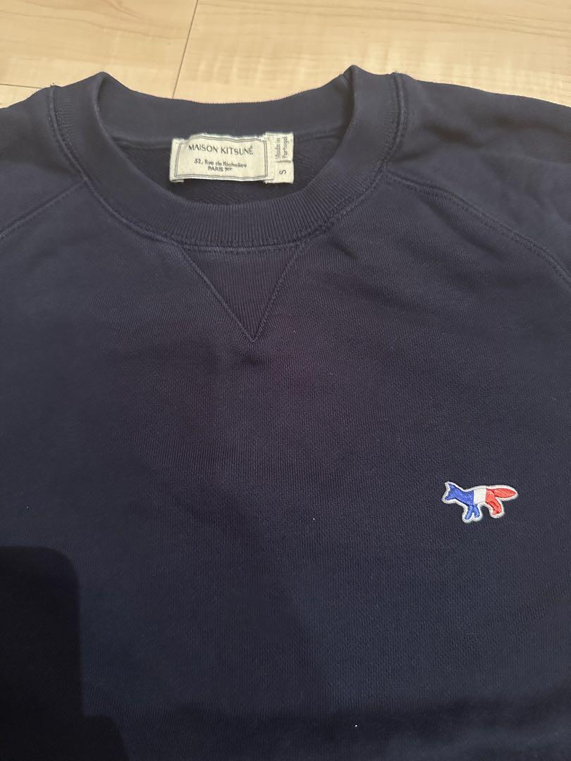 MAISON KITSUNÉ トリコロールフォックスパッチスウェット Sネイビー MAISON KITSUNÉ トリコロールフォックスパッチスウェット Sネイビー
