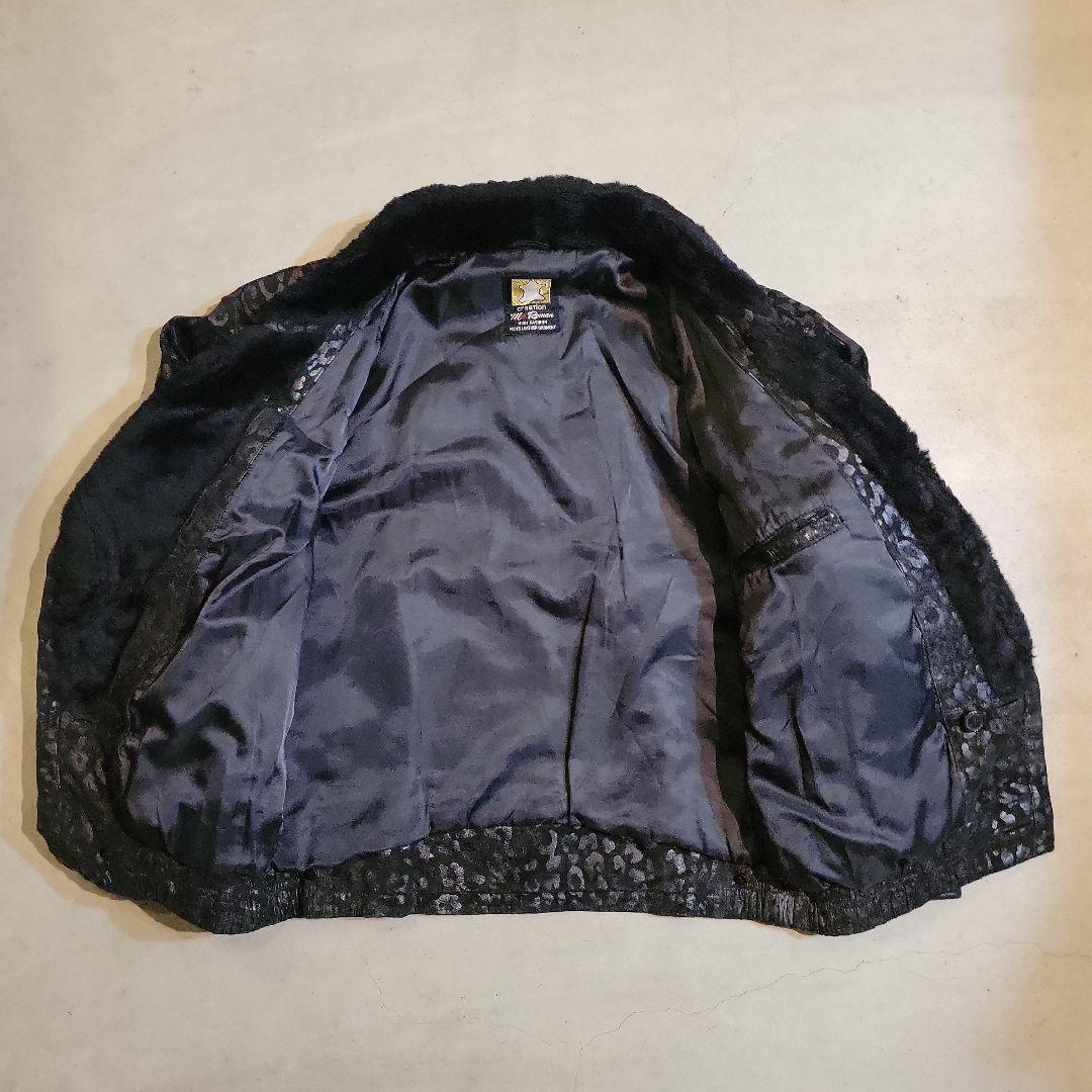 80₋90s leopard leather jacket レオパード柄