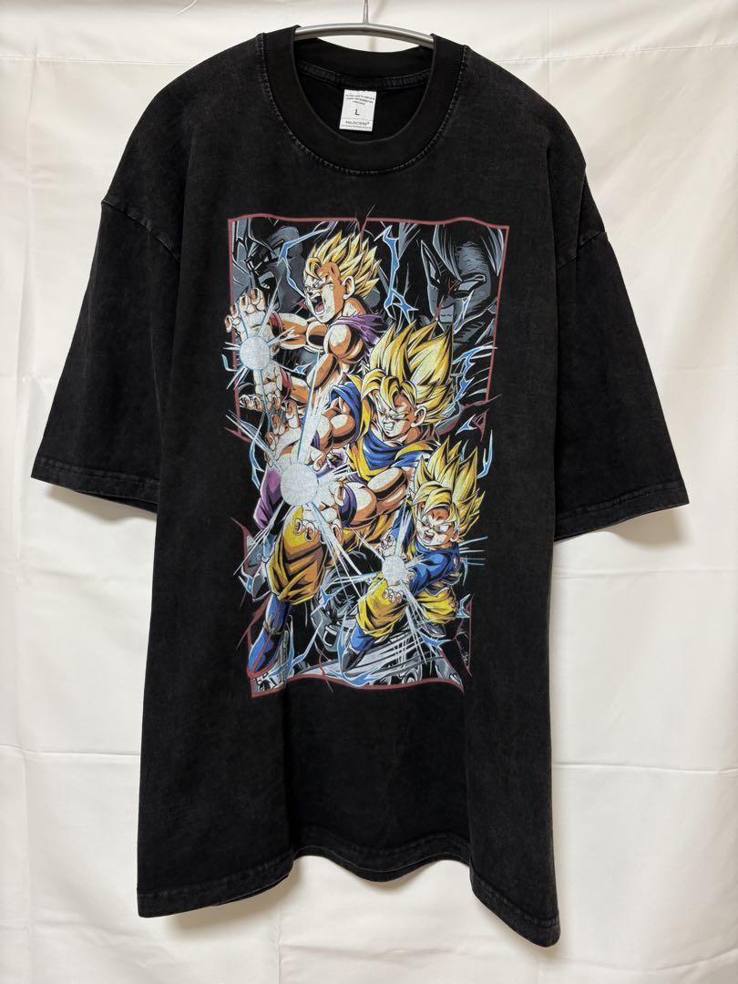 【ドラゴンボールZ】「親子かめはめ波」古着加工Tシャツ Lサイズ