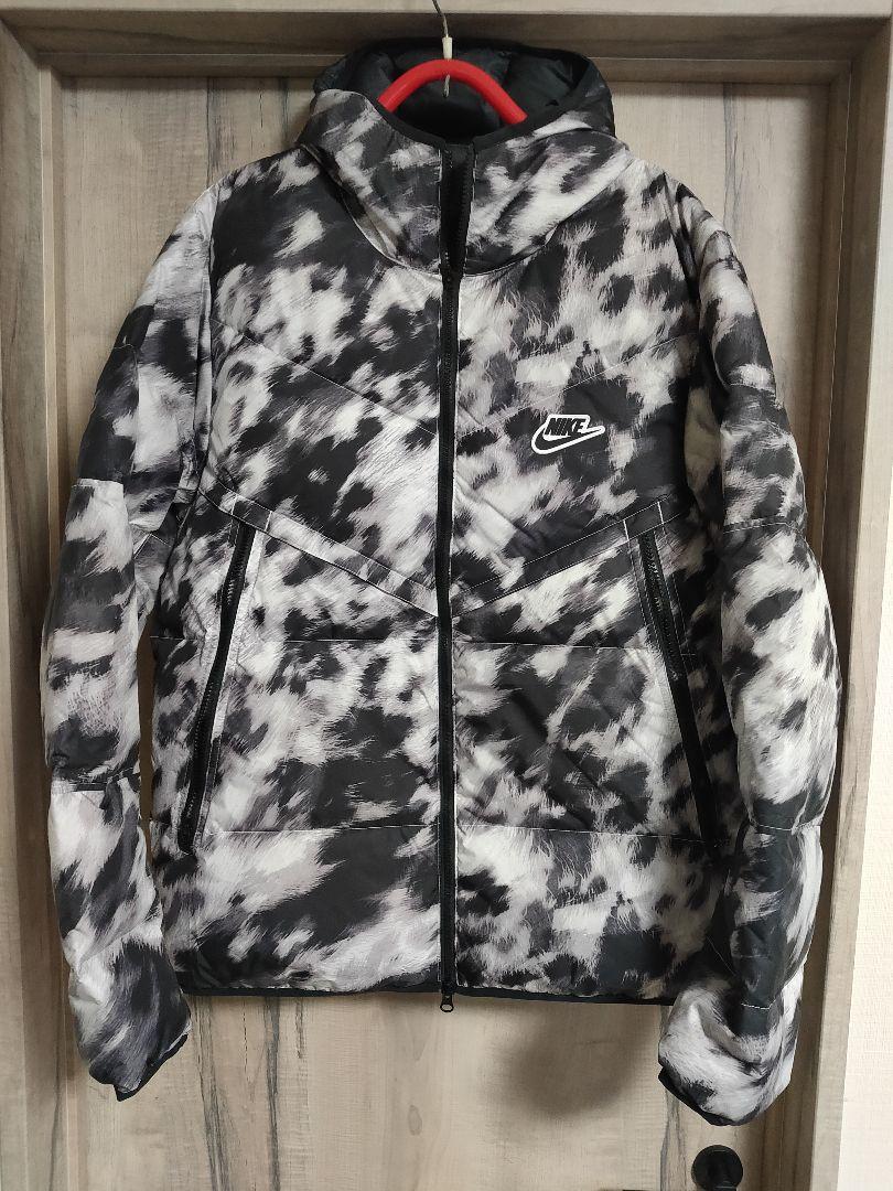 L 新品 ナイキ NIKE 総柄 ダウンジャケット ウィンドランナー シールド