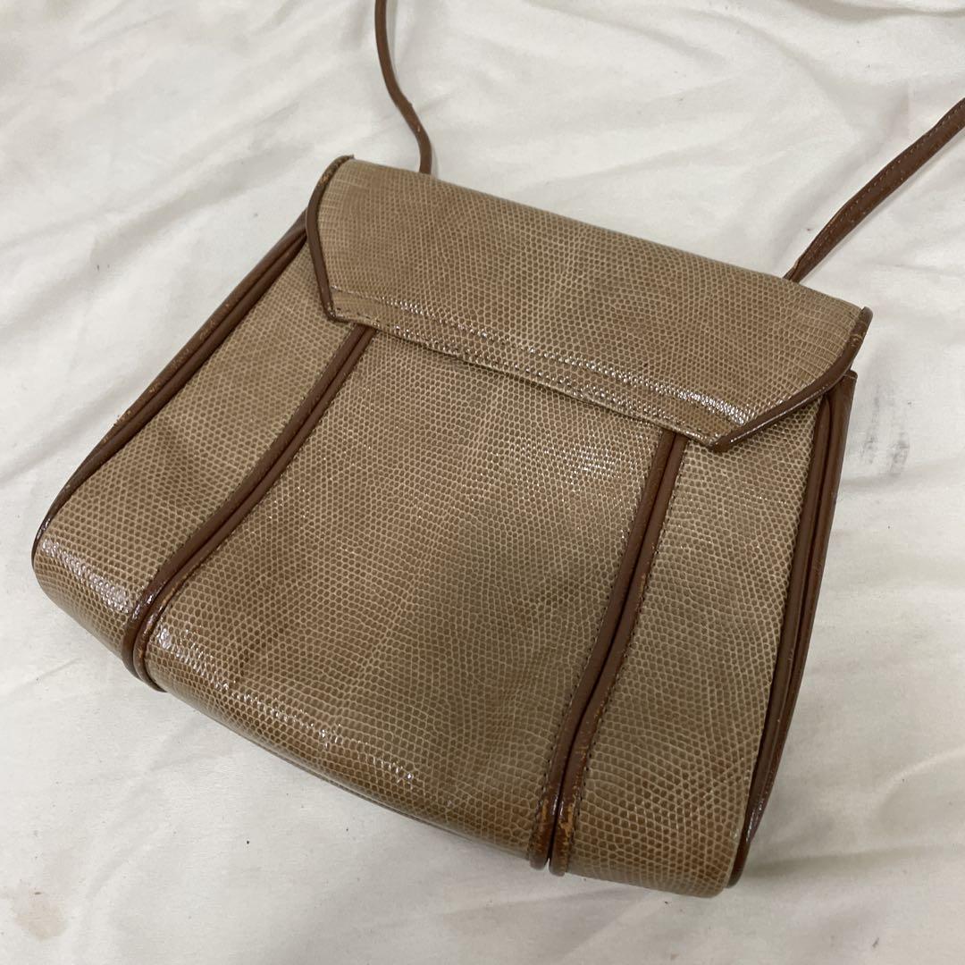 品揃え豊富で YVES SAINT リザード ビンテージ ショルダーバッグ LAURENT バッグ