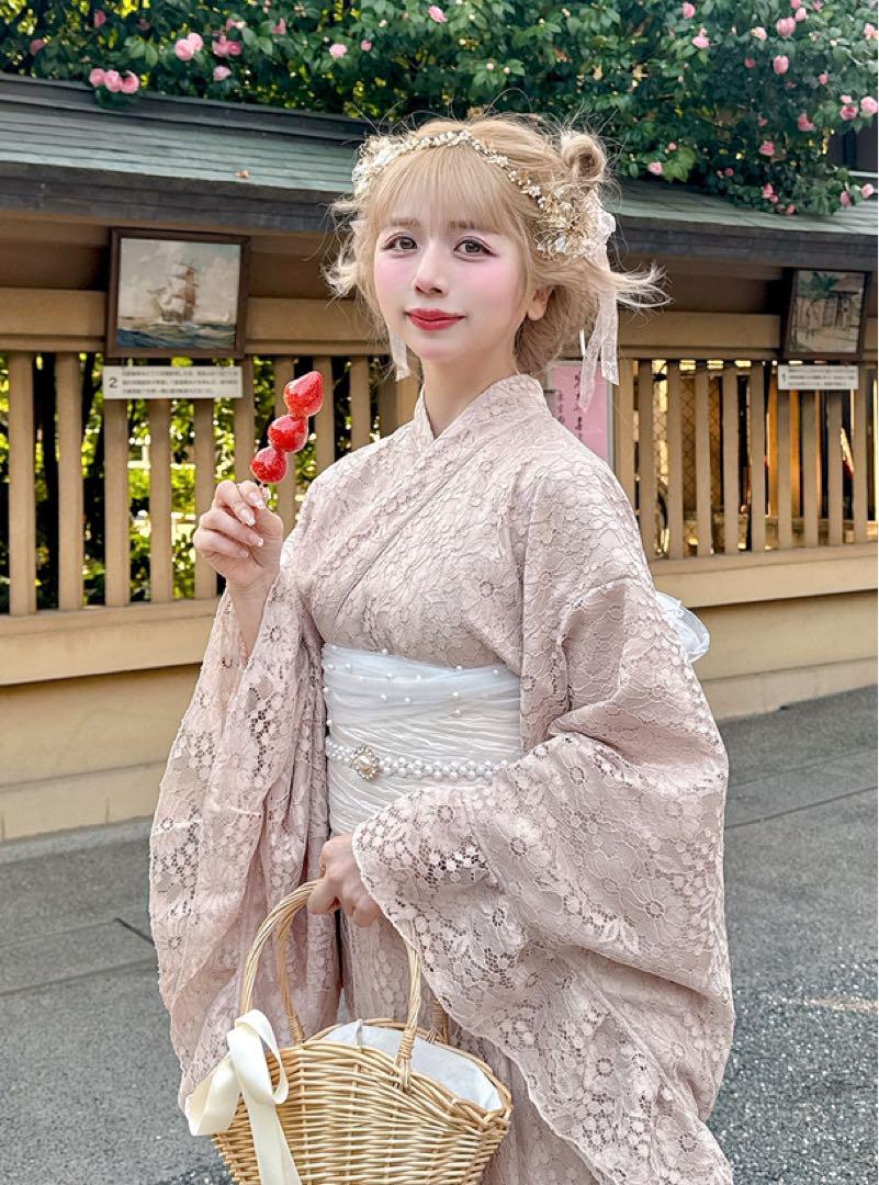 GRL 3点セット2Wayレースフリルセパレート浴衣[tu1514] ショート丈