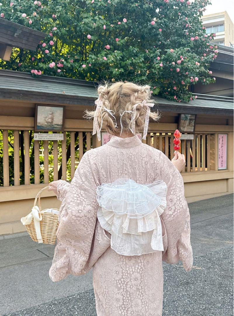 GRL 3点セット2Wayレースフリルセパレート浴衣[tu1514] ショート丈